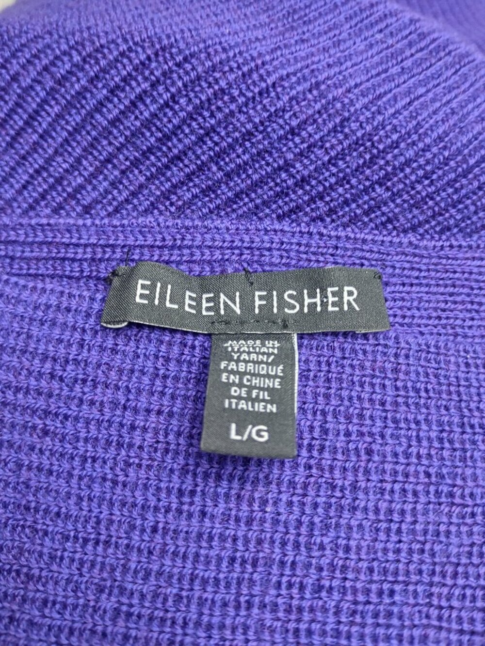 Eileen Fisher purple 100% Merino Wool boxy oversized pullover sweater Large - Picture 6 of 7